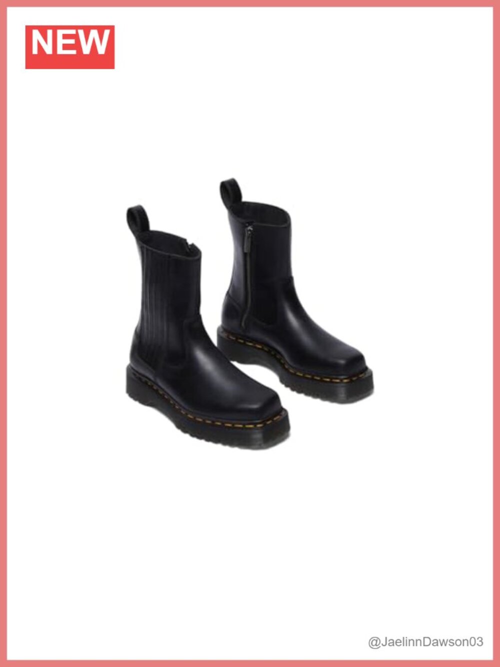 Women's Leather Ankle Chelsea Boots with Platform Sole